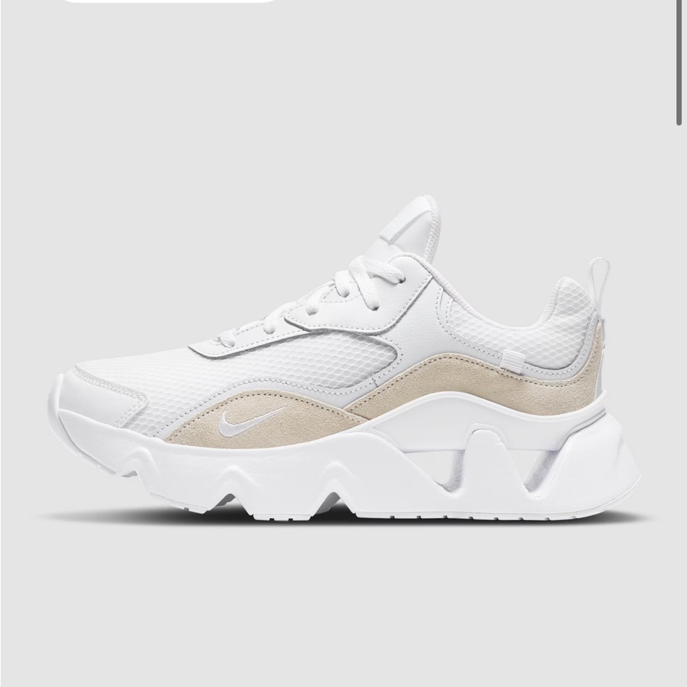NIKE White and Tan Sneakers